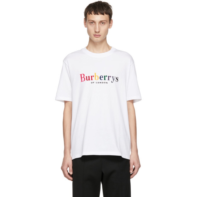 Photo: Burberry White Rainbow Logo T-Shirt