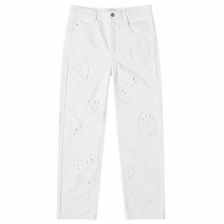 Photo: Isabel Marant Women's Irina Embroidered Jeans in White