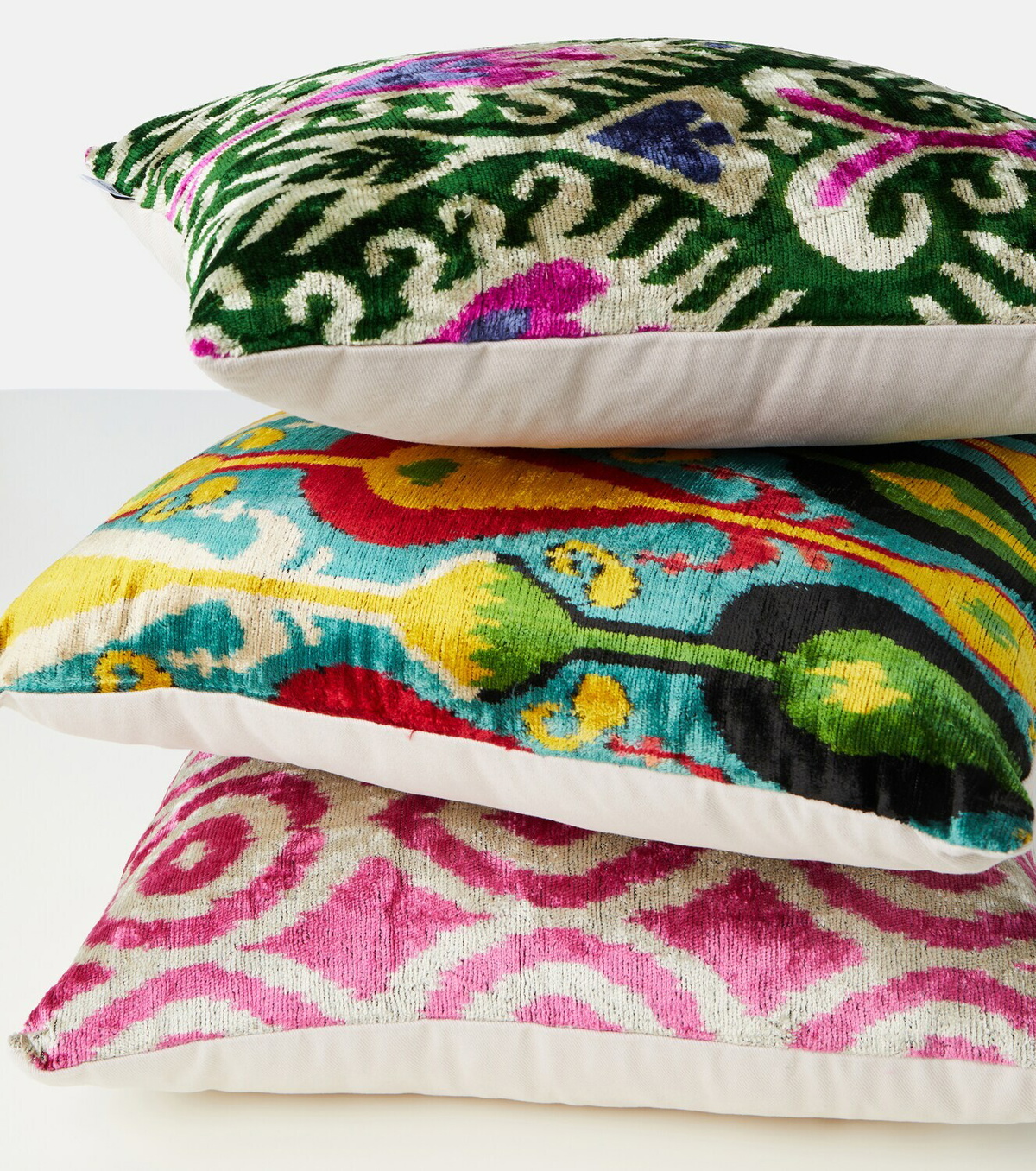 Les-Ottomans Printed silk and cotton velvet cushion