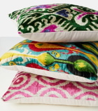 Les-Ottomans Printed silk and cotton velvet cushion