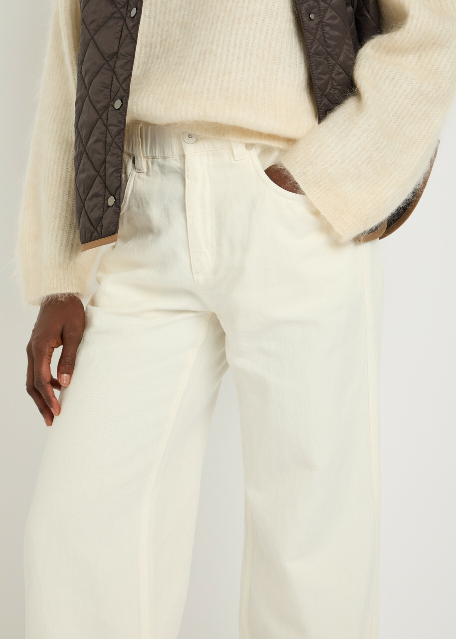 Brunello Cucinelli Dyed Wide-leg Denim Jeans White
