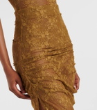 Alex Perry Floral sheer lace skirt