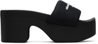 Alexander Wang Black AW Platform Nylon Slides