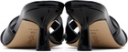 Aeyde Black Vero Patent Leather Mule Heeled Sandals