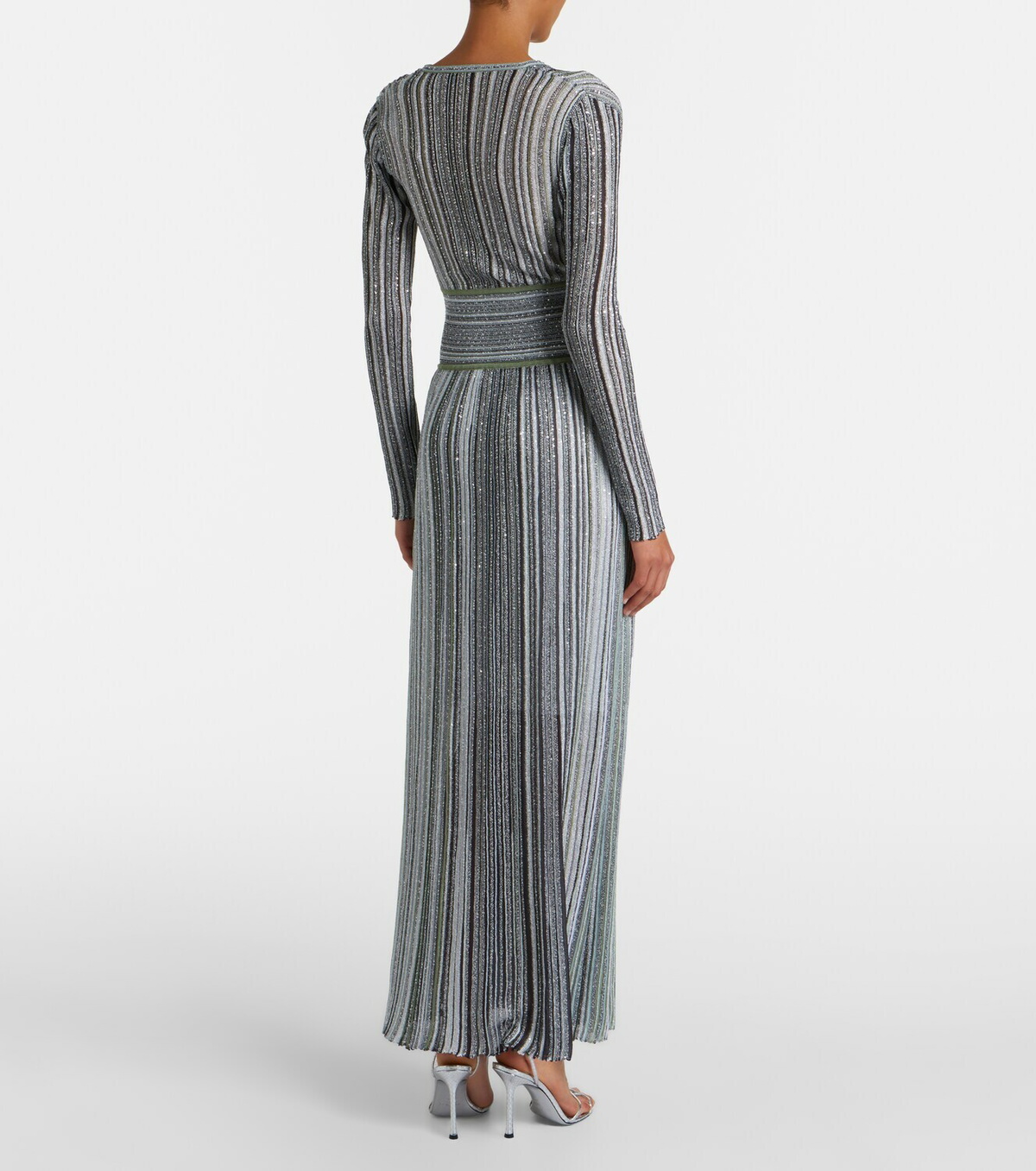 Missoni Striped lamé maxi dress