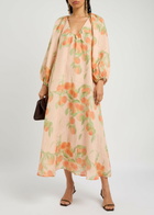 Bernadette Georgette Printed Linen Midi Dress Multi Print