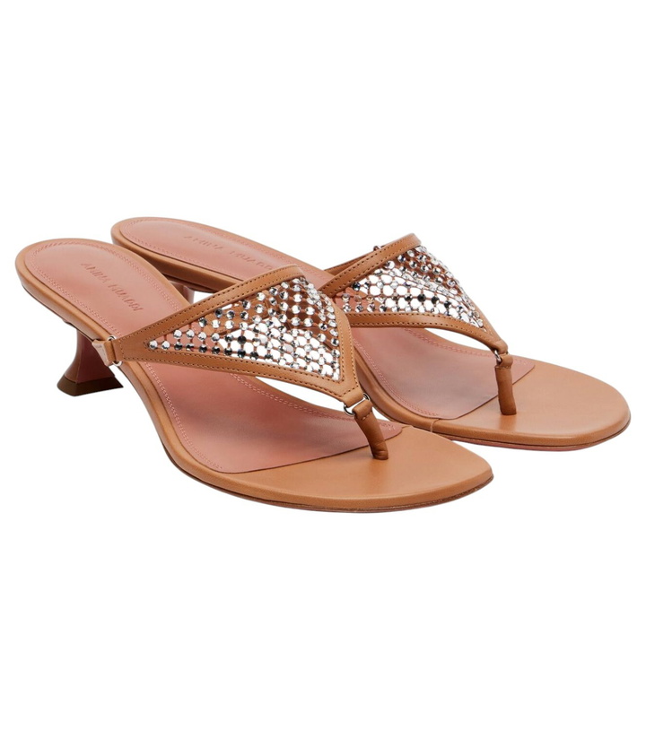 Photo: Amina Muaddi Cameron 45 embellished thong sandals