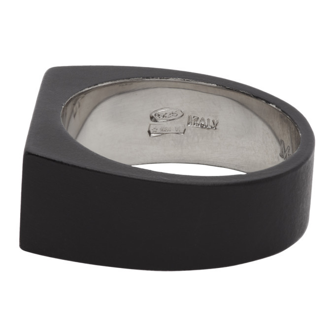 Signet Ring Margiela Mens Ring Maison Margiela Silver Enamel