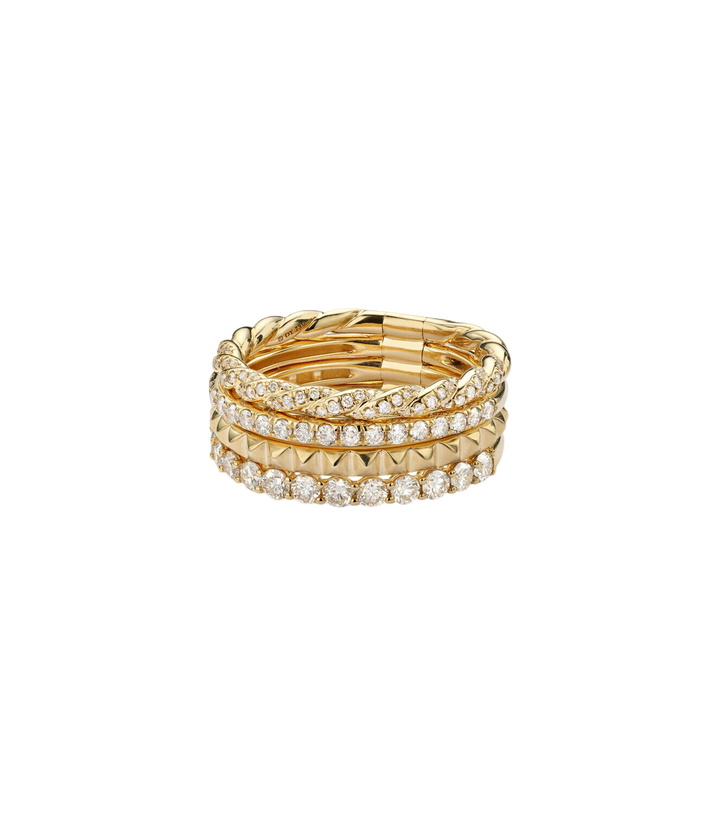 Photo: David Yurman Petite Pavé 18kt gold ring with diamonds