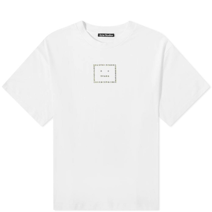 Photo: Acne Studios Men's Exford Diamond Face T-Shirt in Optic White