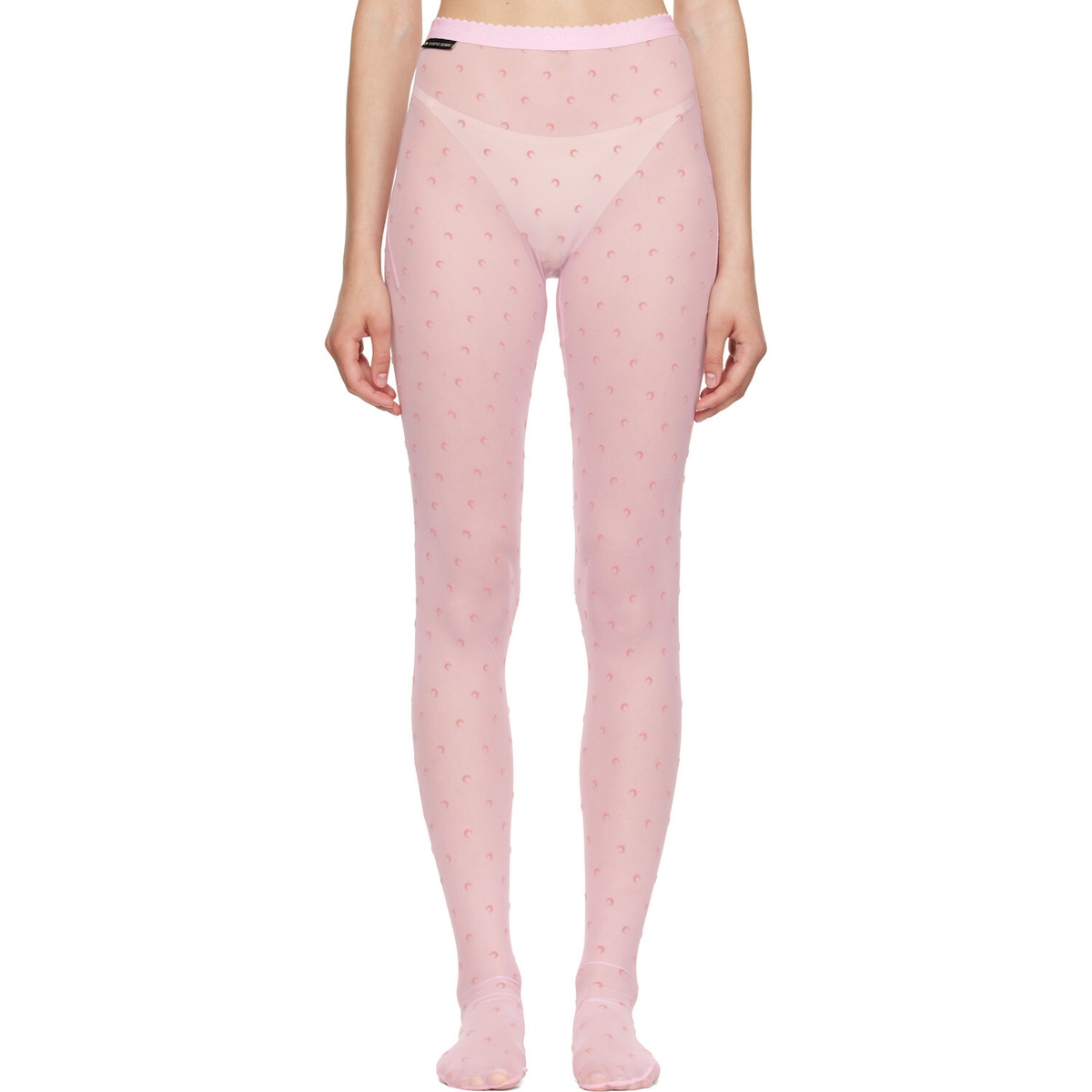 Marine Serre Pink Plumetis Mesh Tights
