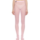Marine Serre Pink Plumetis Mesh Tights