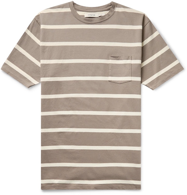 Photo: nonnative - Dweller Striped Cotton-Jersey T-Shirt - Brown