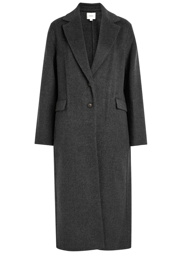Photo: Vince Single Breasted Wool-blend Coat Dark Grey