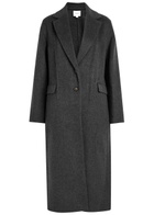 Vince Single Breasted Wool-blend Coat Dark Grey