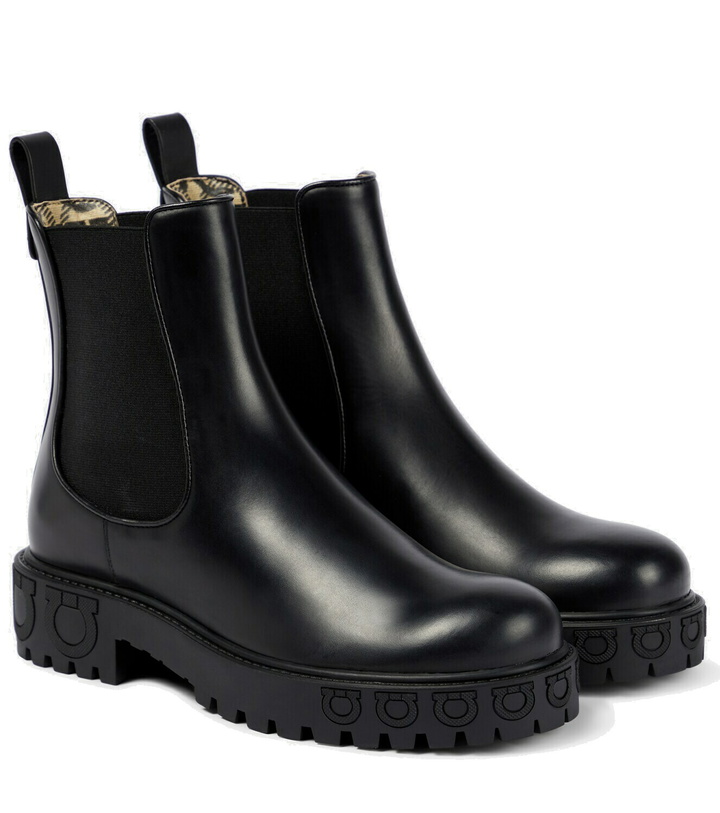 Photo: Ferragamo - Varsi leather Chelsea ankle boots