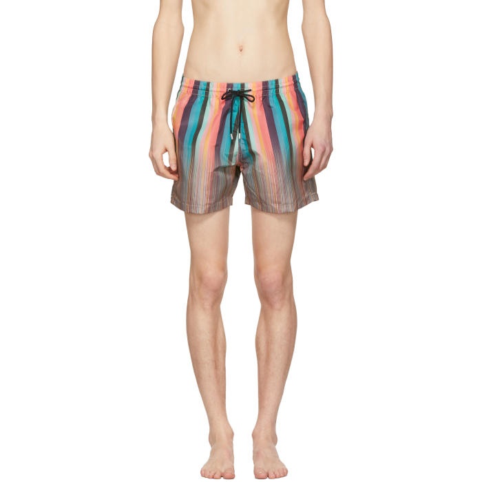 Photo: Paul Smith Multicolor Artist Stripe Swim Shorts 