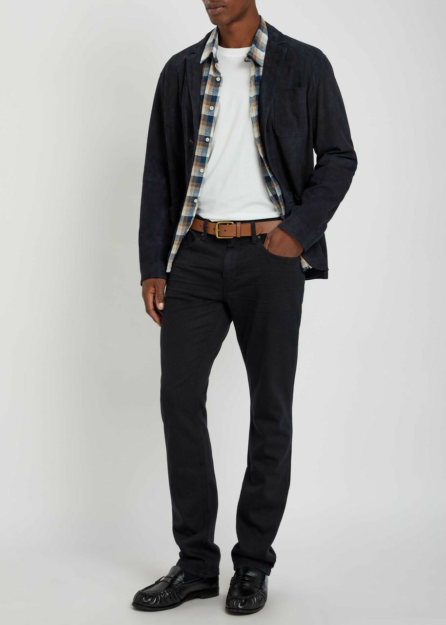 Paige Federal Slim Straight-leg Jeans Navy