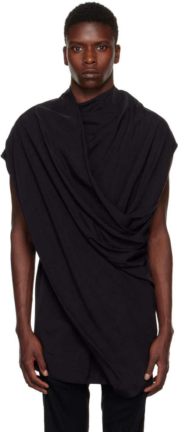 Julius Black Drape T-Shirt Julius
