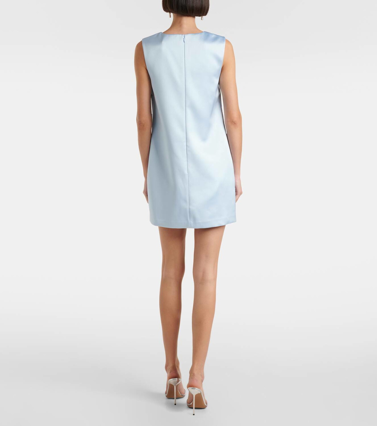 Self-Portrait Floral-appliqu satin minidress Self-Portrait