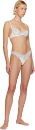 Fruity Booty Off-White & Blue Lacie Thong