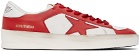 Golden Goose White & Red Stardan Sneakers