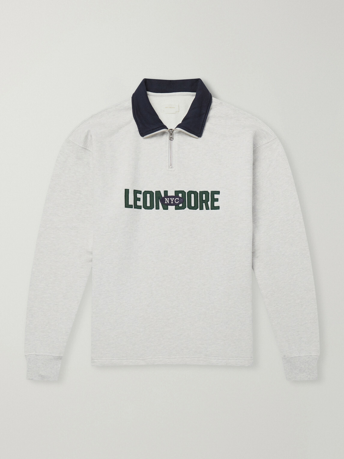 Aimé Leon Dore - Logo-Appliquéd Cotton Half-Zip Sweatshirt - Gray