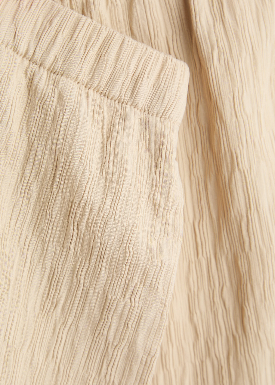 BY Malene Birger Darja Textured Straight-leg Trousers Beige