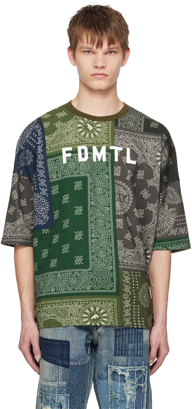 Photo: FDMTL Khaki Printed Patchwork T-Shirt