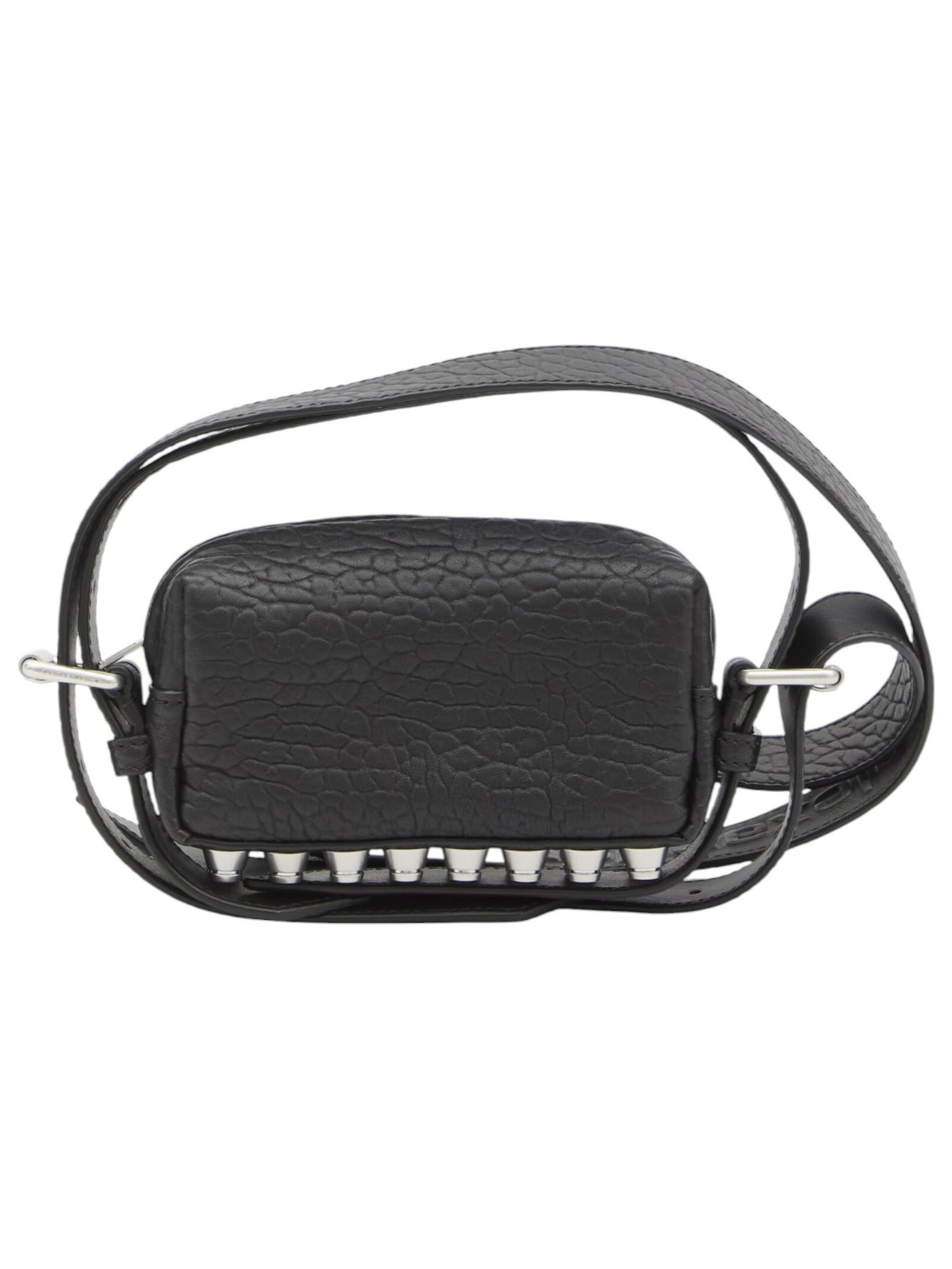 Alexander Wang Black Dome Crackle Leather Multi Carry Bag