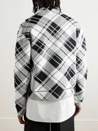 Burberry - Checked Jacquard-Knit Zip-Up Sweater - Black