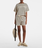 Moncler Striped cotton jersey shorts