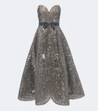 Elie Saab Sequined tulle bustier dress