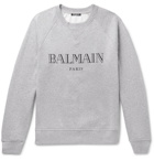 Balmain - Logo-Print Cotton-Jersey Sweatshirt - Men - Gray