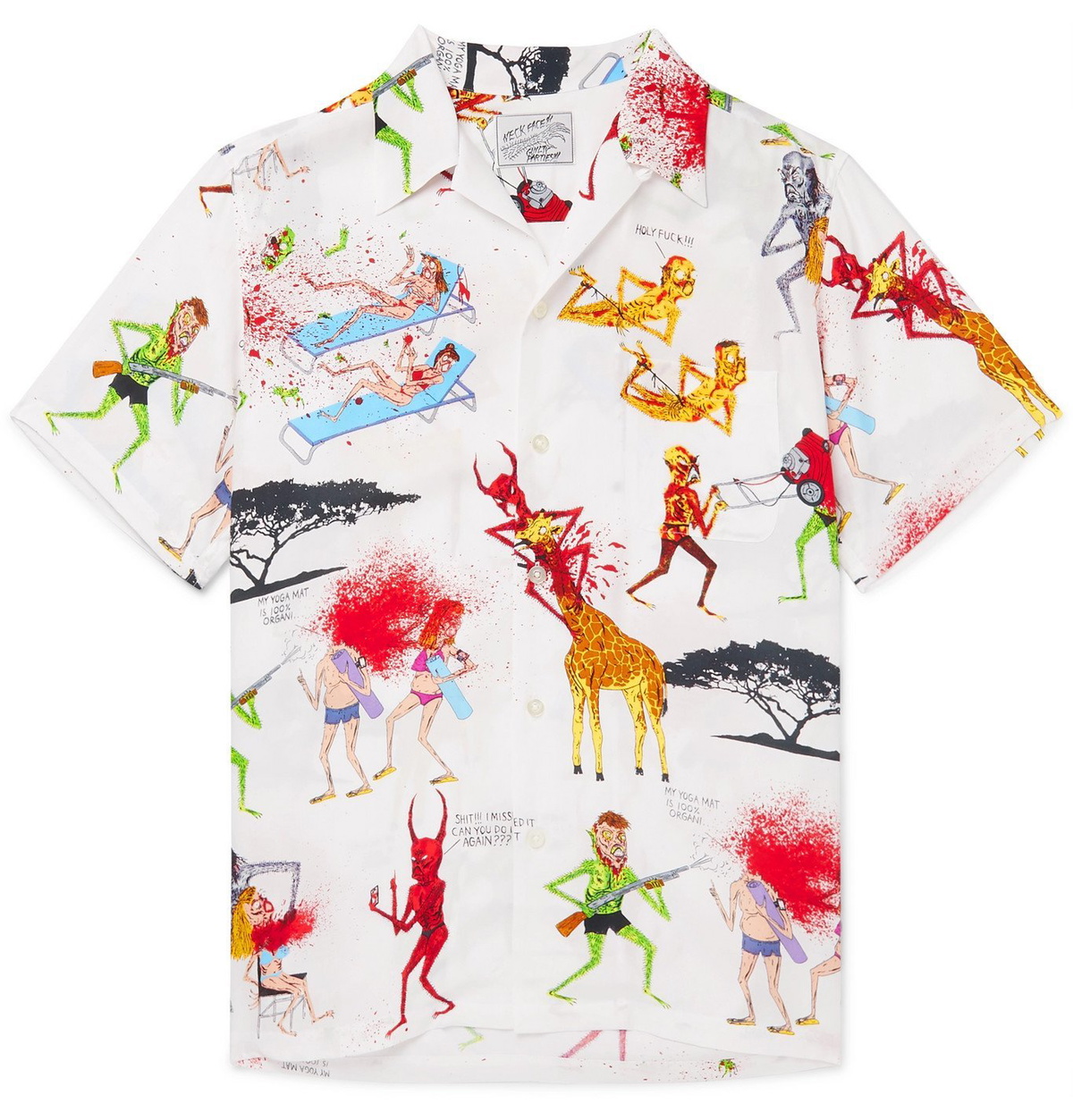 Wacko Maria - Nasty Neck Face Camp-Collar Printed Woven Shirt