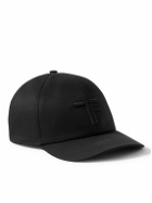 TOM FORD - Leather-Trimmed Logo-Embroidered Cotton-Canvas Baseball Cap - Black