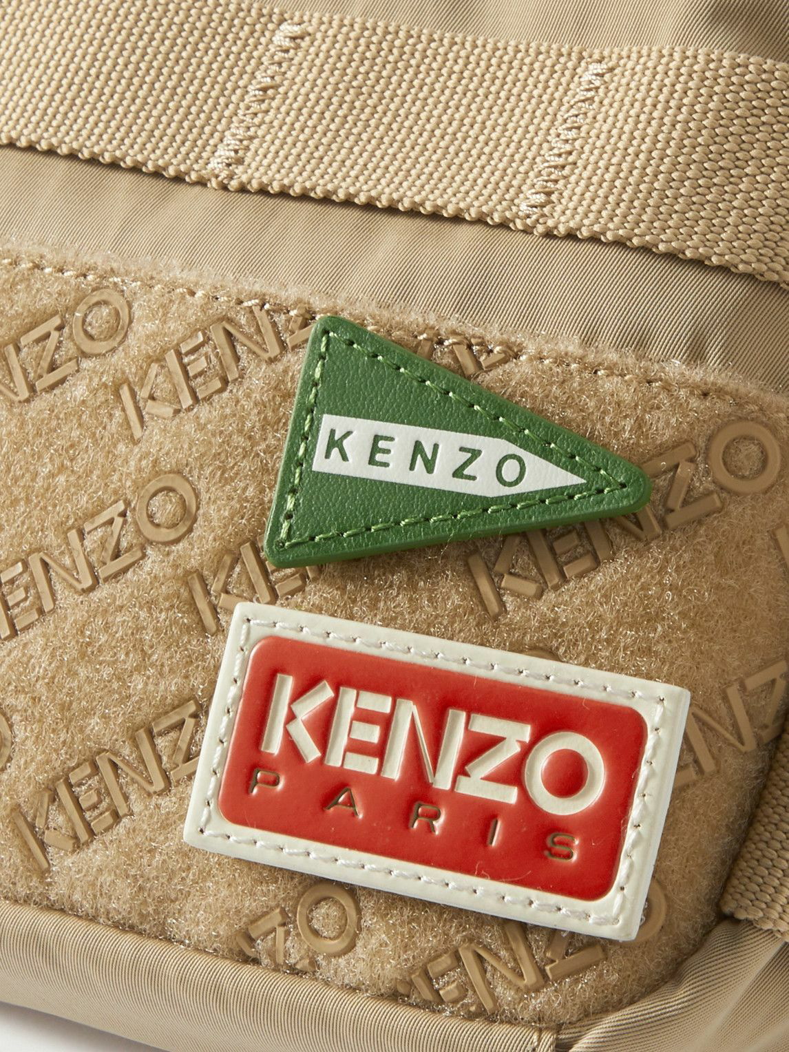 KENZO Jungle Logo-Appliquéd Webbing-Trimmed Tech-Twill Tote Bag
