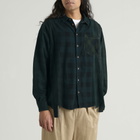 Needles Men's 7 Cuts Overdyed Flannel Shirt in Dark Green