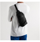 Master-Piece - Rebirth Project Leather-Trimmed Crinkled-Shell and Canvas Sling Backpack - Black