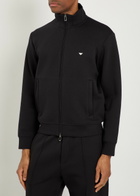 Emporio Armani Logo-embroidered Jersey Jacket Black