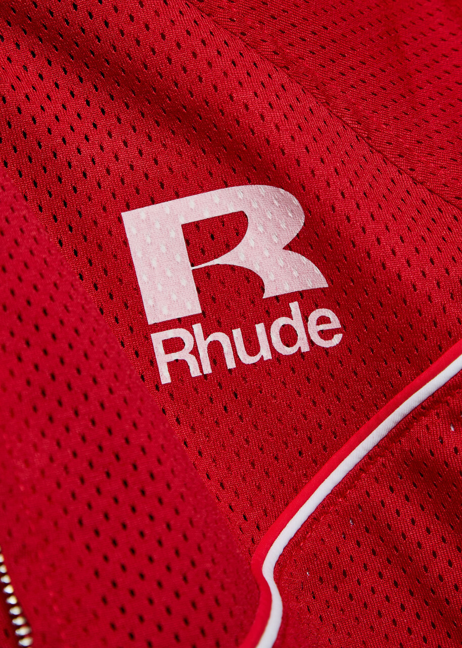 Rhude Pipe-trimmed Mesh Track Jacket Red