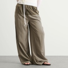 ST. Agni Women's Relaxed Splice Pants in Khaki Pinstripe