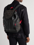 Christian Louboutin - Explorafunk Spiked Rubber-Trimmed Full-Grain Leather Backpack