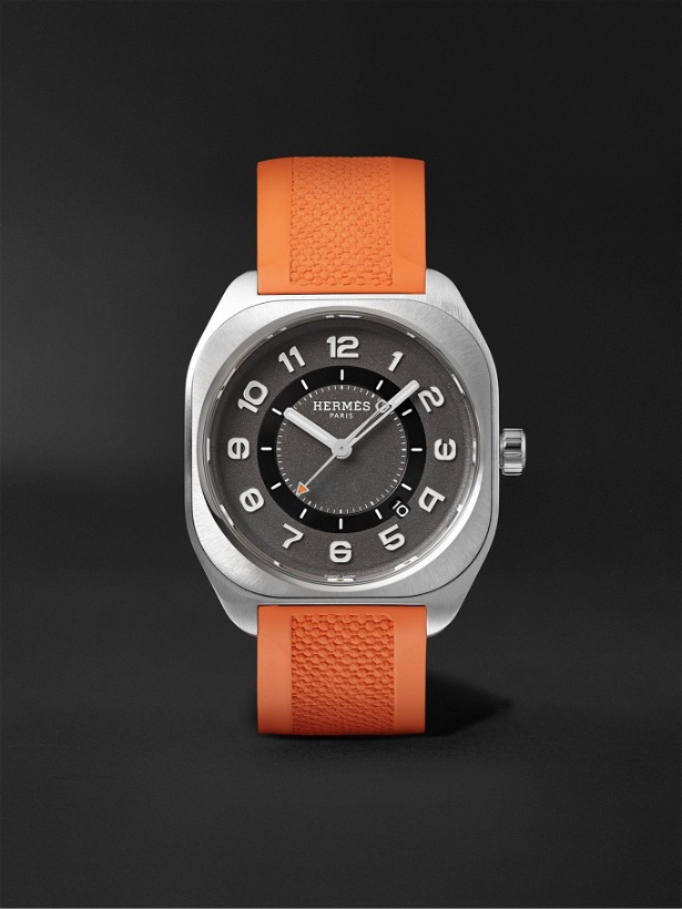 Photo: HERMÈS TIMEPIECES - H08 Automatic 39mm Titanium and Rubber Watch, Ref. No. 049628WW00