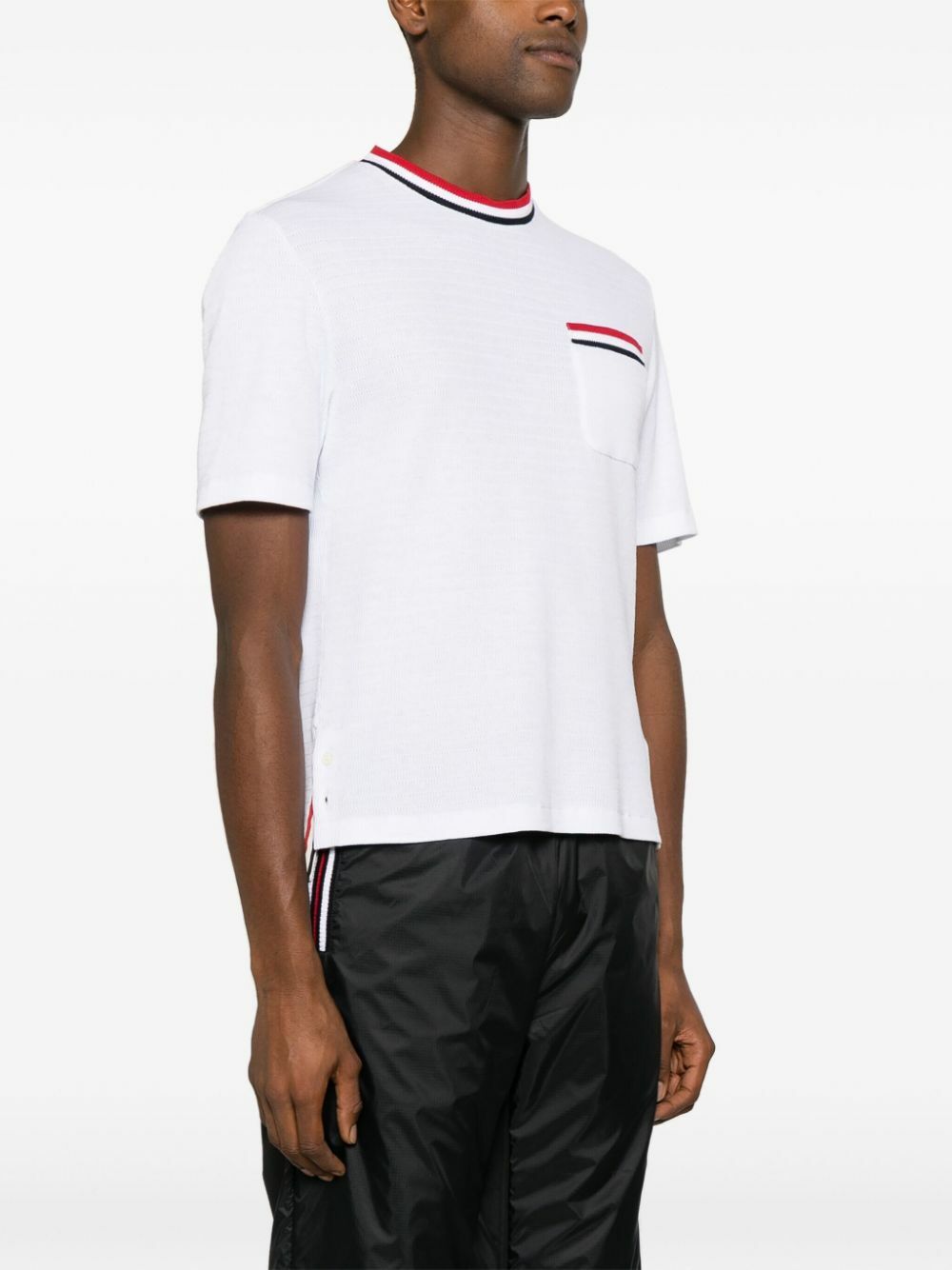 Tシャツ・カットソー Thom Browne 'Rwb' White Cotton T-Shirt Thom Browne White RWB Cotton T-Shirt Thom Browne