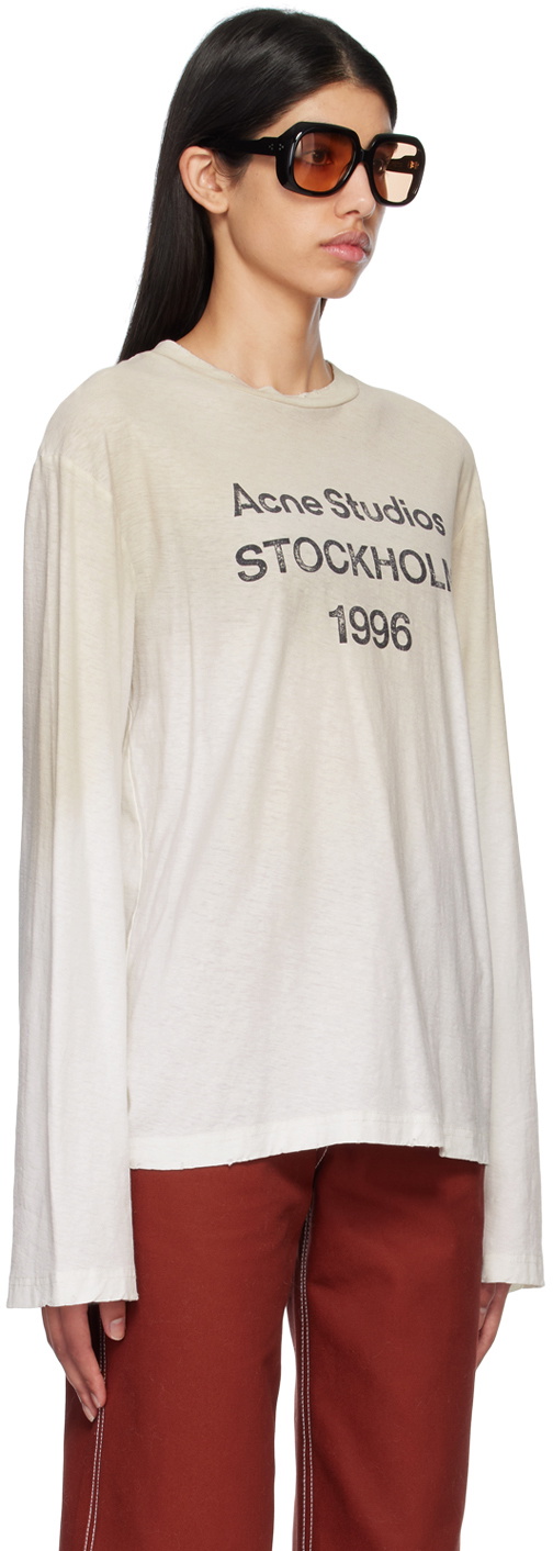 Acne Studios Off-White Printed Long Sleeve T-Shirt Acne Studios