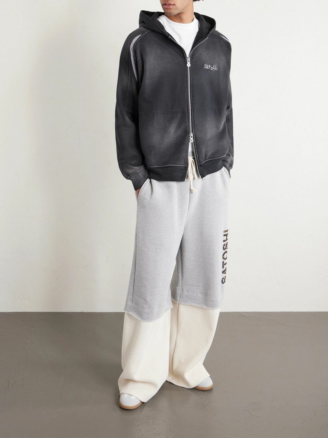 Satoshi Nakamoto - Logo-Embroidered Cotton-Jersey Zip-Up Hoodie - Black