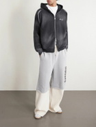 Satoshi Nakamoto - Logo-Embroidered Cotton-Jersey Zip-Up Hoodie - Black