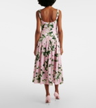 Carolina Herrera Floral pleated cotton-blend midi dress