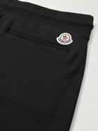 Moncler - Tapered Striped Cotton-Jersey Sweatpants - Black